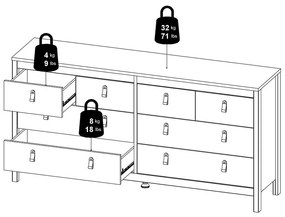 Черен нисък скрин 159x80 cm Madrid – Tvilum