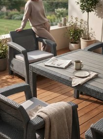 Комфортен градински терасен комплект с 6 места във вид на ратан