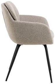 Бежов тапициран трапезен стол с подлакътници Dora – Actona