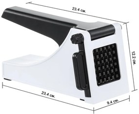 Преса за картофи Izibizi PS-321B, Неръждаема стомана, Гумени накрайници, Без BPA, Бял/Черен