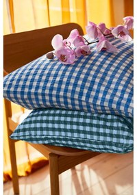 Зелено-синьо единично крепово спално бельо 140x200 cm Bæk&amp;Bølge – JUNA