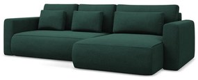Зелен разтегателен ъглов диван с място за съхранение (десен ъгъл) Kapua – Makamii