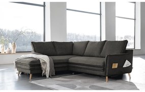 Тъмносив разтегателен ъглов диван (ляв ъгъл) Charming Charlie – Miuform