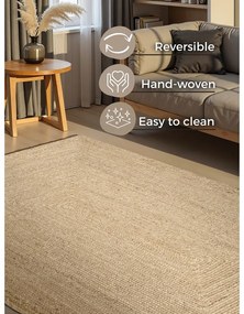 Двустранен ръчно изработен ютен килим в светло естествен цвят 160x230 cm Sharmila Natural White – Hanse Home