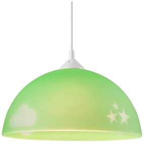 Зелена детска лампа със стъклен абажур ø 30 cm Day &amp; Night - LAMKUR