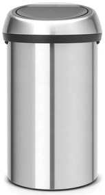 Кош за боклук Brabantia Touch Bin 647255, 60 л, Плавно и безшумно отваряне, Устойчив на пръстови отпечатъци, Инокс/мат
