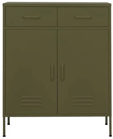 336153 vidaXL Шкаф за съхранение, маслиненозелен, 80х35х101,5 см, стомана