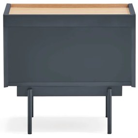 Нощно шкафче в антрацитно-естествен цвят в дъбов декор Otto - Teulat