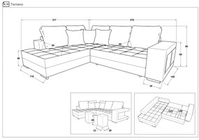 Разтегателен ъглов диван Терано