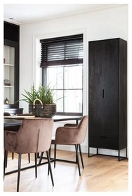 Черен гардероб от масивен ясен 60x210 cm Silas – WOOOD