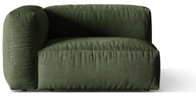 Зелен кадифен модул за диван (ляв ъгъл) Martina – Micadoni