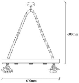 Висящо осветително тяло в естествен цвят Erebos – Opviq lights