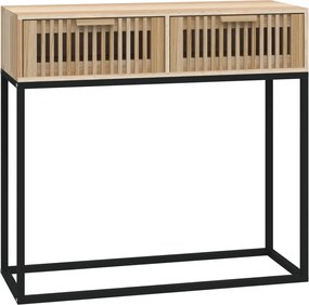 Конзолна маса, 80x30x75 см, инженерно дърво и желязо