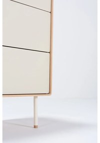 Бял/естествен висок скрин от масивен дъб 60x100 cm Fina – Gazzda