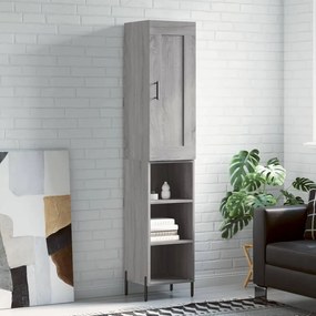 3200335 vidaXL Висок шкаф, сив сонома, 34,5x34x180 см, инженерно дърво