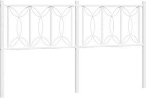 376212 vidaXL Метална резервна табла за легло, бяла, 160 см