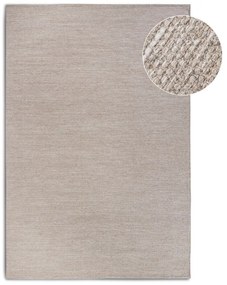 Бежов ръчно изработен килим със смес от вълна 80x150 cm Pradesh Linen White – Elle Decoration