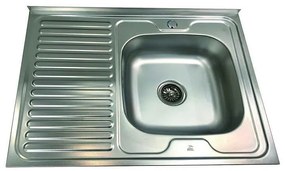 Кухненска мивка ICK 8660A L, алпака, лява, с отвор за смесител, 80x60см