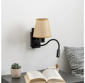 Brilagi - LED Аплик NUBILA 1xE27/25W/230V+LED/3W черен/светлокафяво