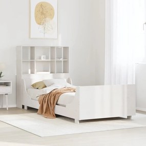 3323828 vidaXL Легло с етажерка за книги, без матрак, 90x190 см, дърво масив