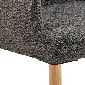 Сив тапициран трапезен стол с подлакътници Zoe – Actona