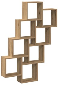 856597 vidaXL Стенен кубичен рафт, дъб артизан 90x15x119,5см