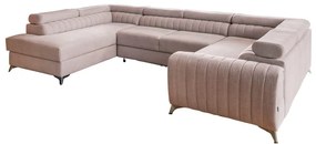 Розов сгъваем/с място за съхранение ъглов диван (ляв ъгъл/U форма) Louis – ELTAP