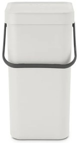 Кош за разделно събиране на боклук Brabantia Sort&Go 1005511, 12 л, Дръжка, Възможност за стенен монтаж, Светлосив