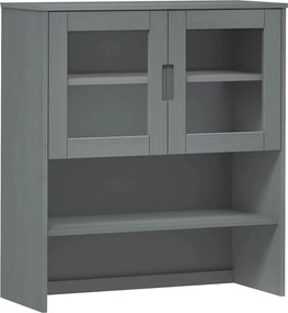 350551 vidaXL Надстройка за шкаф MOLDE сив 90x35x100 см бор масив