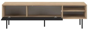 Масичка за телевизор с дъбов декор в черно и натурално 165x40 cm Ampère - TemaHome