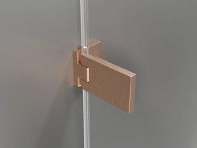 Mexen Lunar-F Duo сгъваема душ кабина 100 x 80 см, прозрачна, изчеткана мед - 836-100L-080P-65-00