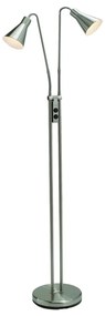 Подова лампа в сребрист цвят с метален абажур (височина 150 cm) Odense – Markslöjd