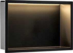 Вграден рафт за баня LED 30x45 black