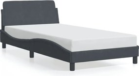 373275 vidaXL Рамка за легло Dover, тъмносива, 100x203 см, кадифе