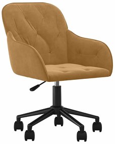 344875 vidaXL Въртящ се офис стол, кафяв, кадифе