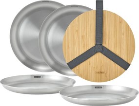 Чинии в комплект 4 бр. от неръждаема стомана в сребрист цвят ø 25,5 cm – Black + Blum