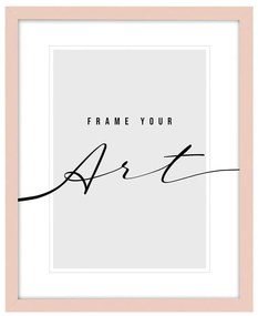 Светлорозова пластмасова рамка за стена 34x44 cm