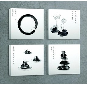 Картини в комплект от 4 бр. 30x30 cm Japanese Zen - Wallity