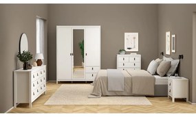 Бял гардероб с огледало 150x199x58 cm Madrid – Tvilum