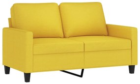 359160 vidaXL 2-местен диван, светложълт, 120 см, плат