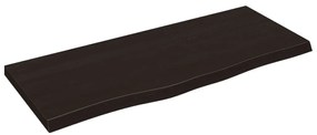 363804 vidaXL Стенен рафт тъмнокафяв 100x40x(2-4) см обработен масивен дъб
