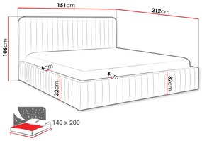 Тапицирано легло Caniko-Gkri-140 x 200 см