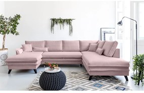 Праховорозов U-образен разтегателен диван, десен ъгъл Charming Charlie - Miuform