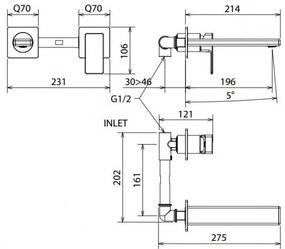 Вградена Кран за тоалетна LaTorre Profili