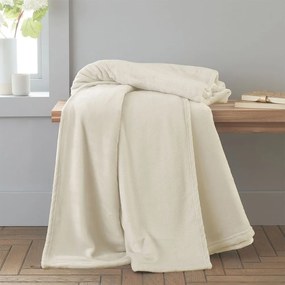 Кремава покривка за двойно легло от микроплюш 200x240 cm Raschel - Catherine Lansfield