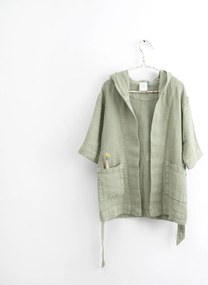 Детски зелен ленен халат Nature, размер 122 - 128 - Linen Tales