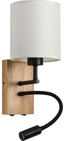 Brilagi -LED Гъвкав аплик NUBILA WOOD 1xE27/25W/230V + LED/3W дъб/черен/кремав