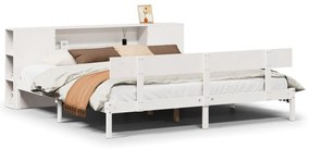 3321781 vidaXL Легло с етажерка за книги, без матрак, 180x200 см, бор масив