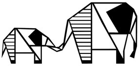 Черна декорация за стена Elephant - Wallity