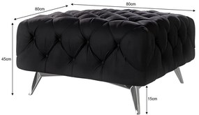 Черна кадифена табуретка Chelsea – Ropez